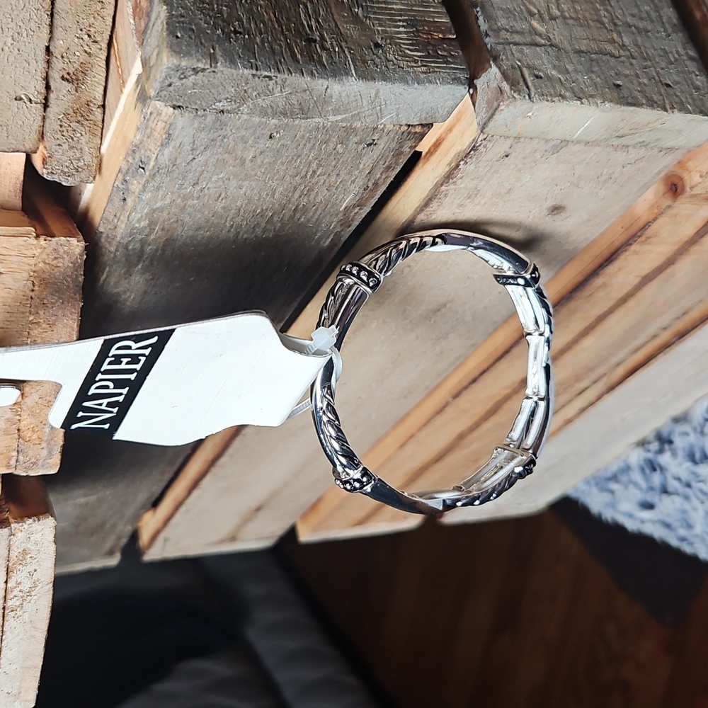 2/$50 - Napier Twisted Sterling Silver Bracelet - Adjustable - Stetchable